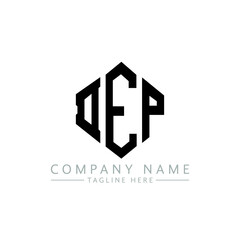 Fototapeta premium DEP letter logo design with polygon shape. DEP polygon logo monogram. DEP cube logo design. DEP hexagon vector logo template white and black colors. DEP monogram, DEP business and real estate logo. 