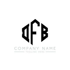 DFB letter logo design with polygon shape. DFB polygon logo monogram. DFB cube logo design. DFB hexagon vector logo template white and black colors. DFB monogram, DFB business and real estate logo. 