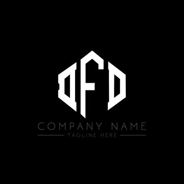 DFD letter logo design with polygon shape. DFD polygon logo monogram. DFD cube logo design. DFD hexagon vector logo template white and black colors. DFD monogram, DFD business and real estate logo. 