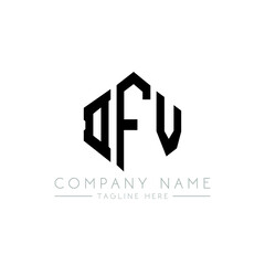 DFV letter logo design with polygon shape. DFV polygon logo monogram. DFV cube logo design. DFV hexagon vector logo template white and black colors. DFV monogram, DFV business and real estate logo. 