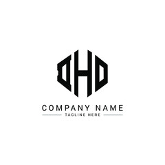 DHO letter logo design with polygon shape. DHO polygon logo monogram. DHO cube logo design. DHO hexagon vector logo template white and black colors. DHO monogram, DHO business and real estate logo. 