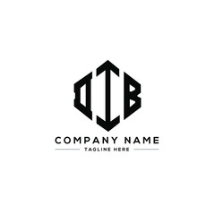 DIB letter logo design with polygon shape. DIB polygon logo monogram. DIB cube logo design. DIB hexagon vector logo template white and black colors. DIB monogram, DIB business and real estate logo. 