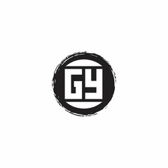 GY Logo Initial Letter Monogram with abstrac circle shape design template