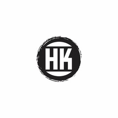 HK Logo Initial Letter Monogram with abstrac circle shape design template