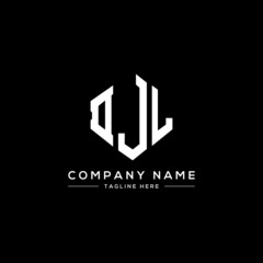 DJL letter logo design with polygon shape. DJL polygon logo monogram. DJL cube logo design. DJL hexagon vector logo template white and black colors. DJL monogram, DJL business and real estate logo. 