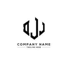 DJJ letter logo design with polygon shape. DJJ polygon logo monogram. DJJ cube logo design. DJJ hexagon vector logo template white and black colors. DJJ monogram, DJJ business and real estate logo. 