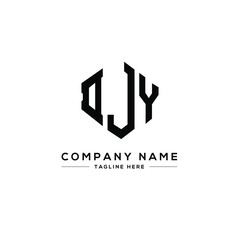 DJY letter logo design with polygon shape. DJY polygon logo monogram. DJY cube logo design. DJY hexagon vector logo template white and black colors. DJY monogram, DJY business and real estate logo. 