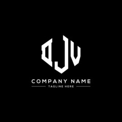 DJV letter logo design with polygon shape. DJV polygon logo monogram. DJV cube logo design. DJV hexagon vector logo template white and black colors. DJV monogram, DJV business and real estate logo. 