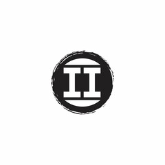 II logo initial letter monogram with pillar shape design template isolated in black background
