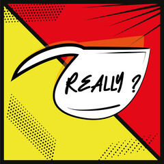 Obraz premium Comic bubble chat with text on a comic page