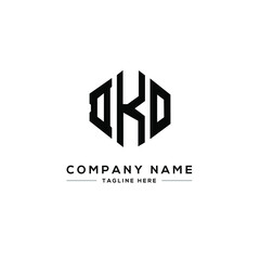 DKO letter logo design with polygon shape. DKO polygon logo monogram. DKO cube logo design. DKO hexagon vector logo template white and black colors. DKO monogram, DKO business and real estate logo. 