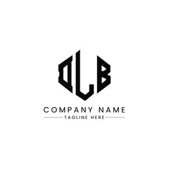 Fototapeta premium DLB letter logo design with polygon shape. DLB polygon logo monogram. DLB cube logo design. DLB hexagon vector logo template white and black colors. DLB monogram, DLB business and real estate logo. 