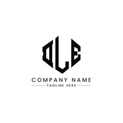 DLE letter logo design with polygon shape. DLE polygon logo monogram. DLE cube logo design. DLE hexagon vector logo template white and black colors. DLE monogram, DLE business and real estate logo. 