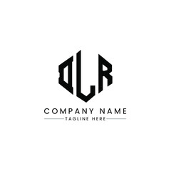 DLR letter logo design with polygon shape. DLR polygon logo monogram. DLR cube logo design. DLR hexagon vector logo template white and black colors. DLR monogram, DLR business and real estate logo. 