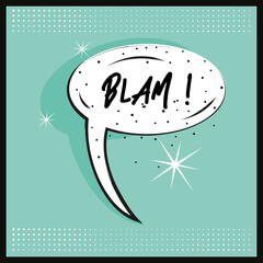 Comic bubble chat with text on a comic page