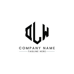 DLW letter logo design with polygon shape. DLW polygon logo monogram. DLW cube logo design. DLW hexagon vector logo template white and black colors. DLW monogram, DLW business and real estate logo. 