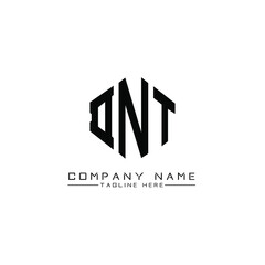 DNT letter logo design with polygon shape. DNT polygon logo monogram. DNT cube logo design. DNT hexagon vector logo template white and black colors. DNT monogram, DNT business and real estate logo. 