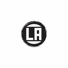 LA Logo Initial Letter Monogram with abstrac circle shape design template