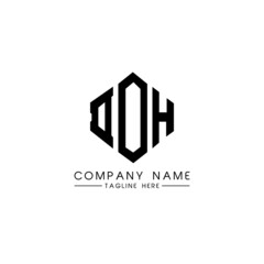 DOH letter logo design with polygon shape. DOH polygon logo monogram. DOH cube logo design. DOH hexagon vector logo template white and black colors. DOH monogram, DOH business and real estate logo. 