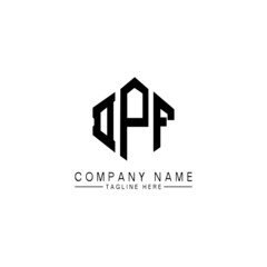 DPF letter logo design with polygon shape. DPF polygon logo monogram. DPF cube logo design. DPF hexagon vector logo template white and black colors. DPF monogram, DPF business and real estate logo. 