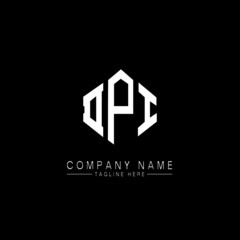 DPI letter logo design with polygon shape. DPI polygon logo monogram. DPI cube logo design. DPI hexagon vector logo template white and black colors. DPI monogram, DPI business and real estate logo. 