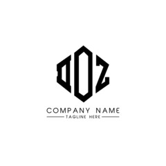 DOZ letter logo design with polygon shape. DOZ polygon logo monogram. DOZ cube logo design. DOZ hexagon vector logo template white and black colors. DOZ monogram, DOZ business and real estate logo. 