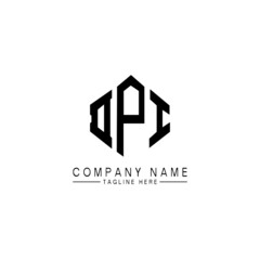 DPI letter logo design with polygon shape. DPI polygon logo monogram. DPI cube logo design. DPI hexagon vector logo template white and black colors. DPI monogram, DPI business and real estate logo. 