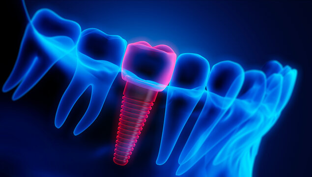 Zahnimplantat X Ray 3D Illustration