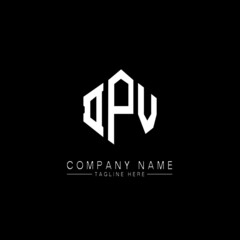 DPV letter logo design with polygon shape. DPV polygon logo monogram. DPV cube logo design. DPV hexagon vector logo template white and black colors. DPV monogram, DPV business and real estate logo. 