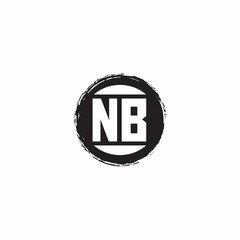 NB Logo Initial Letter Monogram with abstrac circle shape design template