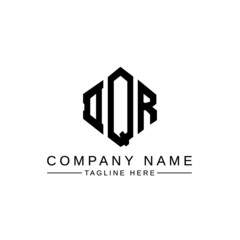 DQR letter logo design with polygon shape. DQR polygon logo monogram. DQR cube logo design. DQR hexagon vector logo template white and black colors. DQR monogram, DQR business and real estate logo. 