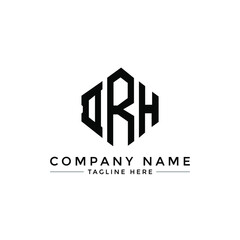 DRH letter logo design with polygon shape. DRH polygon logo monogram. DRH cube logo design. DRH hexagon vector logo template white and black colors. DRH monogram, DRH business and real estate logo. 