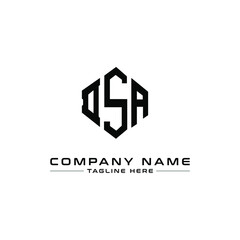 DSA letter logo design with polygon shape. DSA polygon logo monogram. DSA cube logo design. DSA hexagon vector logo template white and black colors. DSA monogram, DSA business and real estate logo. 