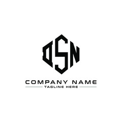 DSN letter logo design with polygon shape. DSN polygon logo monogram. DSN cube logo design. DSN hexagon vector logo template white and black colors. DSN monogram, DSN business and real estate logo. 