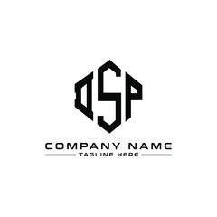 DSP letter logo design with polygon shape. DSP polygon logo monogram. DSP cube logo design. DSP hexagon vector logo template white and black colors. DSP monogram, DSP business and real estate logo. 