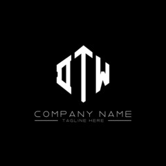 DTW letter logo design with polygon shape. DTW polygon logo monogram. DTW cube logo design. DTW hexagon vector logo template white and black colors. DTW monogram, DTW business and real estate logo. 