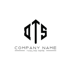 DTS letter logo design with polygon shape. DTS polygon logo monogram. DTS cube logo design. DTS hexagon vector logo template white and black colors. DTS monogram, DTS business and real estate logo. 