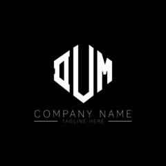 DUM letter logo design with polygon shape. DUM polygon logo monogram. DUM cube logo design. DUM hexagon vector logo template white and black colors. DUM monogram, DUM business and real estate logo. 