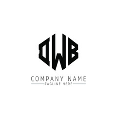 DWB letter logo design with polygon shape. DWB polygon logo monogram. DWB cube logo design. DWB hexagon vector logo template white and black colors. DWB monogram, DWB business and real estate logo. 