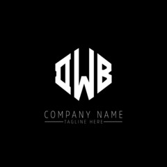 DWB letter logo design with polygon shape. DWB polygon logo monogram. DWB cube logo design. DWB hexagon vector logo template white and black colors. DWB monogram, DWB business and real estate logo. 