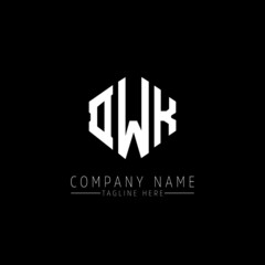 DWK letter logo design with polygon shape. DWK polygon logo monogram. DWK cube logo design. DWK hexagon vector logo template white and black colors. DWK monogram, DWK business and real estate logo. 