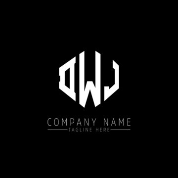 DWJ letter logo design with polygon shape. DWJ polygon logo monogram. DWJ cube logo design. DWJ hexagon vector logo template white and black colors. DWJ monogram, DWJ business and real estate logo. 