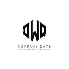 DWQ letter logo design with polygon shape. DWQ polygon logo monogram. DWQ cube logo design. DWQ hexagon vector logo template white and black colors. DWQ monogram, DWQ business and real estate logo. 