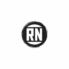 RN Logo Initial Letter Monogram with abstrac circle shape design template