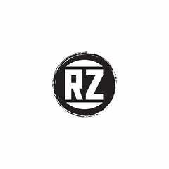 RZ Logo Initial Letter Monogram with abstrac circle shape design template