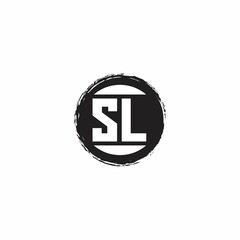 SL Logo Initial Letter Monogram with abstrac circle shape design template