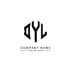 DYL letter logo design with polygon shape. DYL polygon logo monogram. DYL cube logo design. DYL hexagon vector logo template white and black colors. DYL monogram, DYL business and real estate logo. 