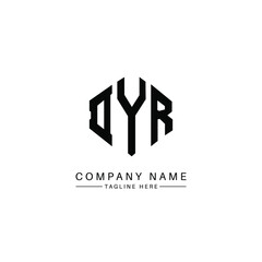 DYR letter logo design with polygon shape. DYR polygon logo monogram. DYR cube logo design. DYR hexagon vector logo template white and black colors. DYR monogram, DYR business and real estate logo. 