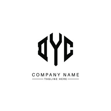 DYC letter logo design with polygon shape. DYC polygon logo monogram. DYC cube logo design. DYC hexagon vector logo template white and black colors. DYC monogram, DYC business and real estate logo. 