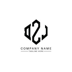 DZJ letter logo design with polygon shape. DZJ polygon logo monogram. DZJ cube logo design. DZJ hexagon vector logo template white and black colors. DZJ monogram, DZJ business and real estate logo. 